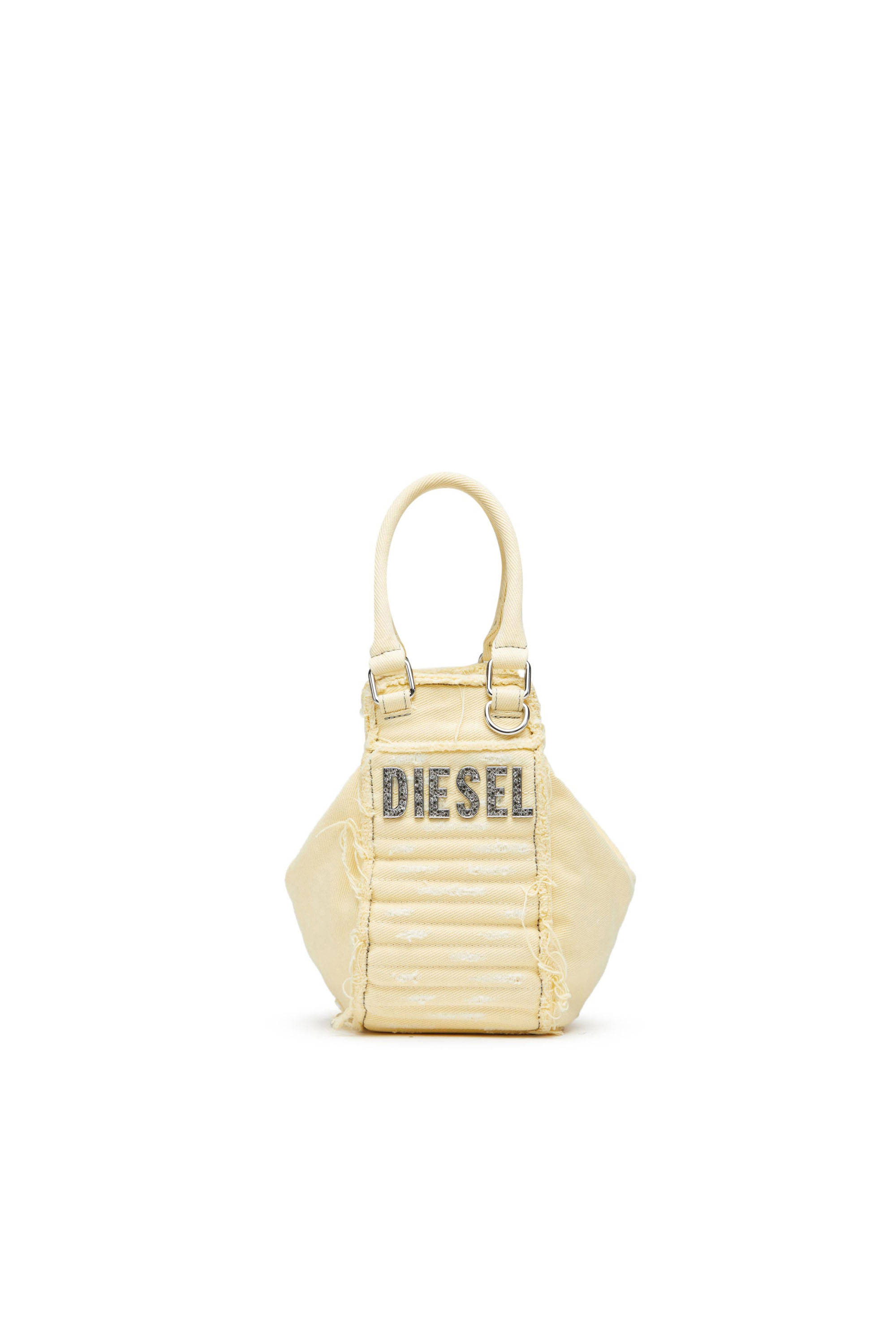 Diesel - Mini borsa a sacco in tela con cristalli - Borse a Spalla - Donna - Giallo