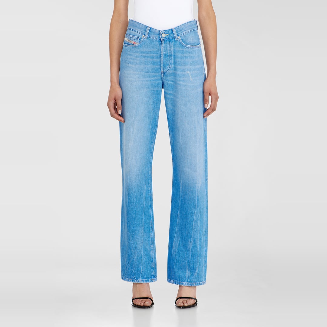 Diesel Jeans Regular Taille Haute 1971 D-Sent, Bleu clair, Fermeture boutonnée