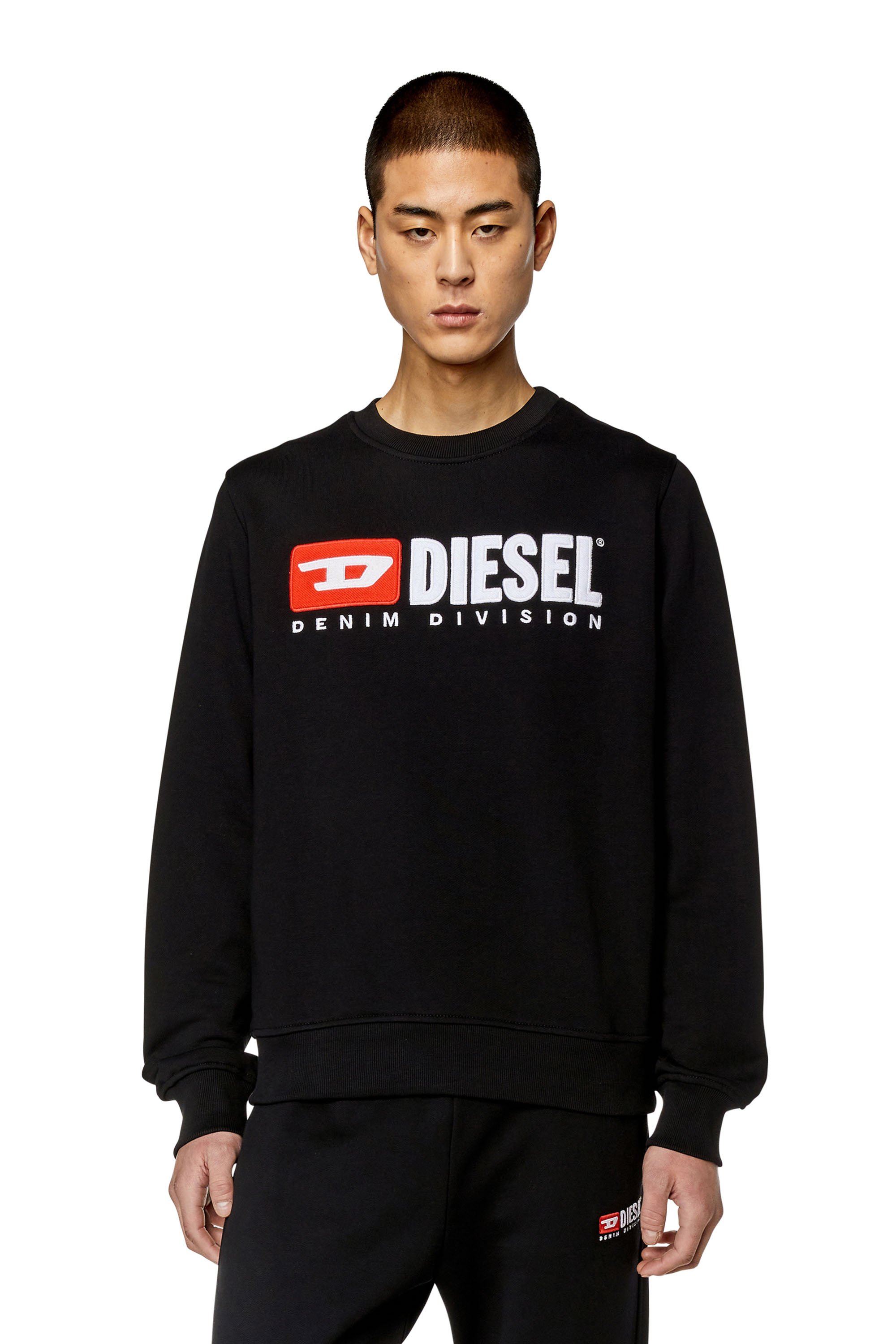 Diesel - Sweatshirt with logo appliqué - Sweaters - Man - Black