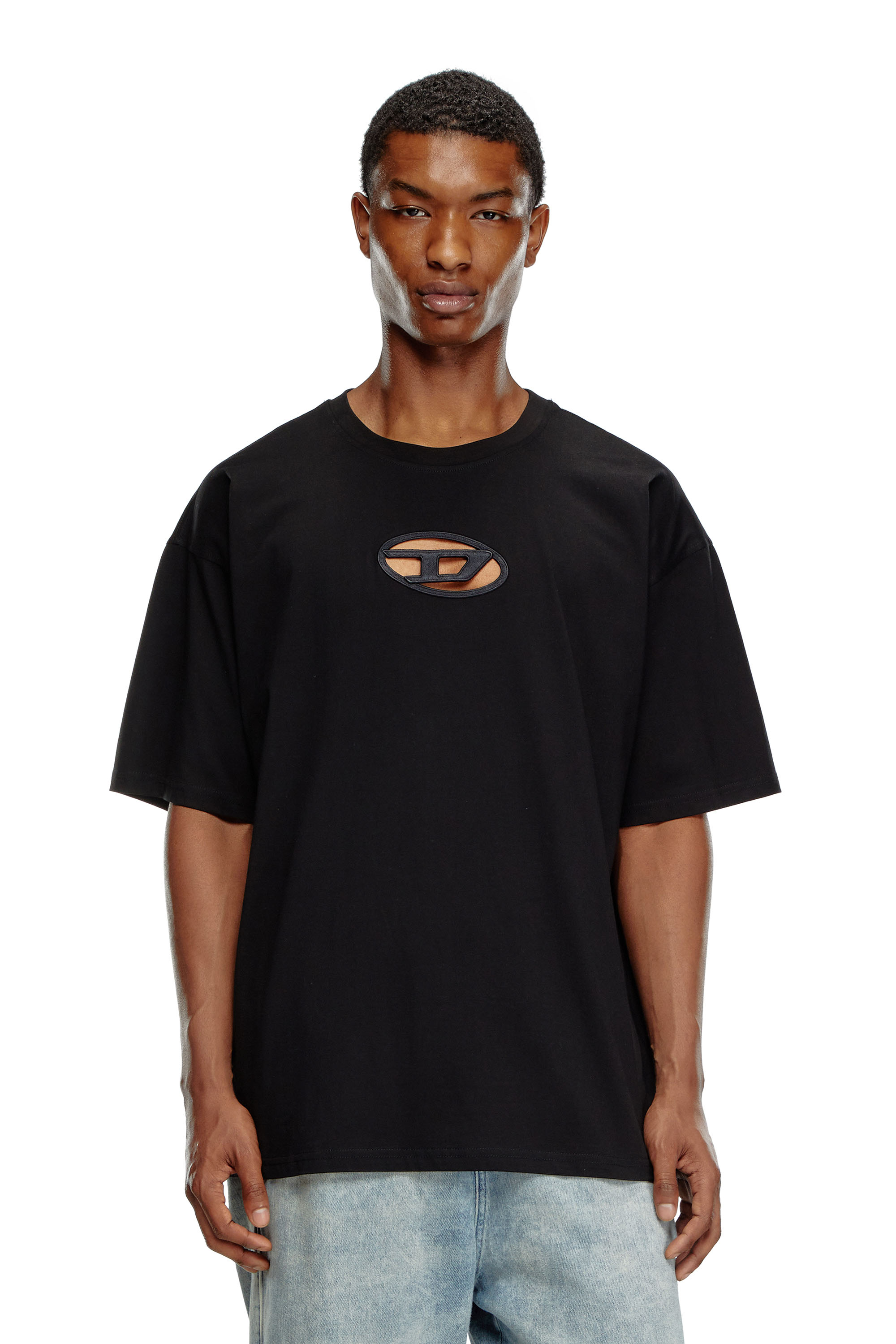 Diesel T-shirt With Embroidered Oval D In Black