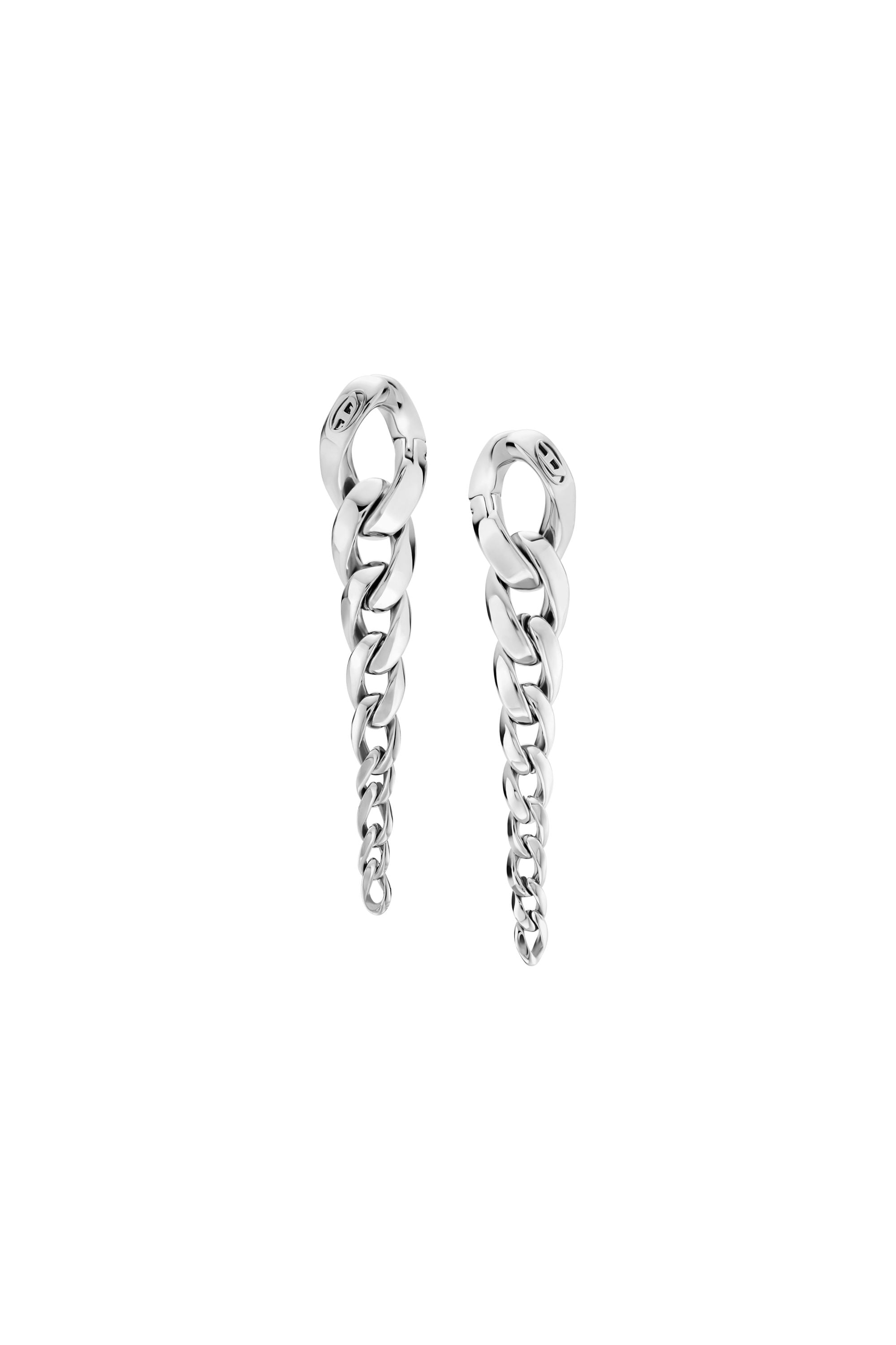 Diesel - Stainless Steel Drop Earrings - Earrings - Unisex - Silver