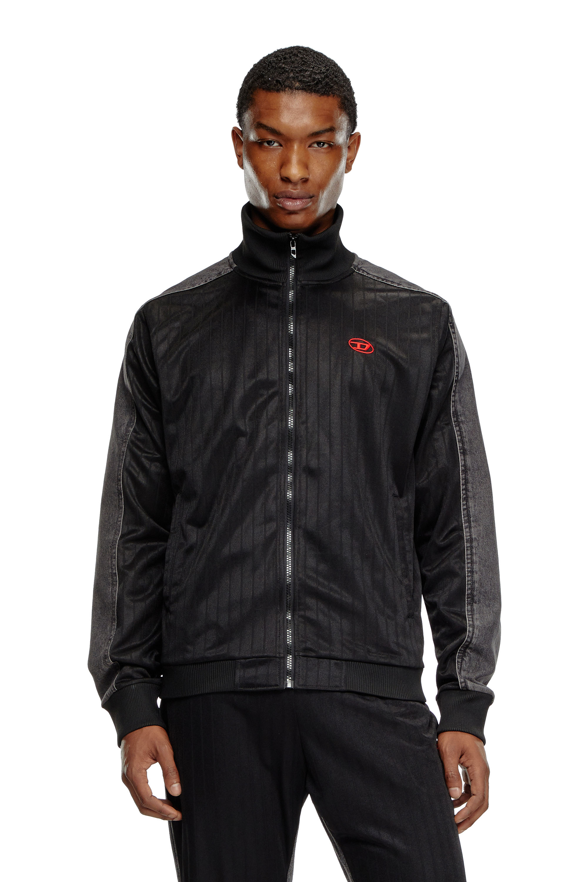 Diesel - Track jacket in triacetate and denim - Sweaters - Man - Black