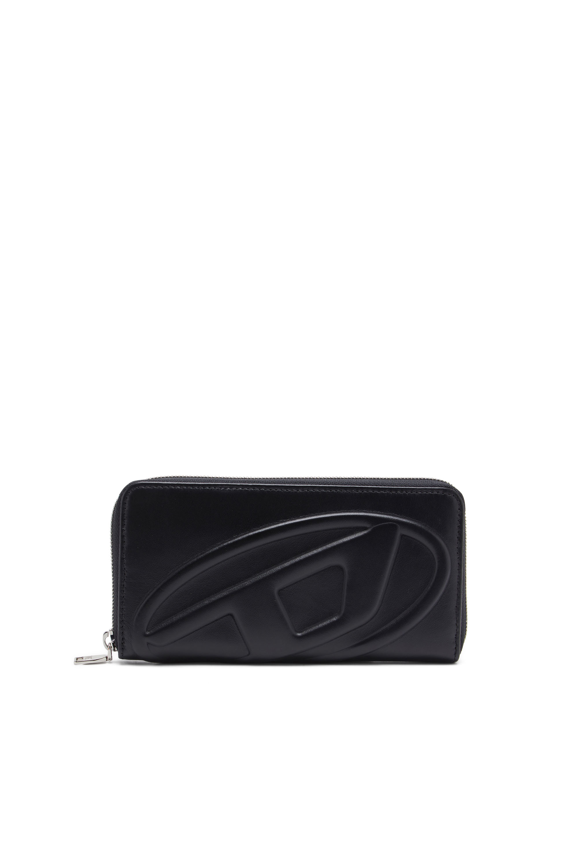 Diesel - Langes Portemonnaie mit Reißverschluss und Logo-Prägung - Portemonnaies Zip-Around - Damen - Schwarz