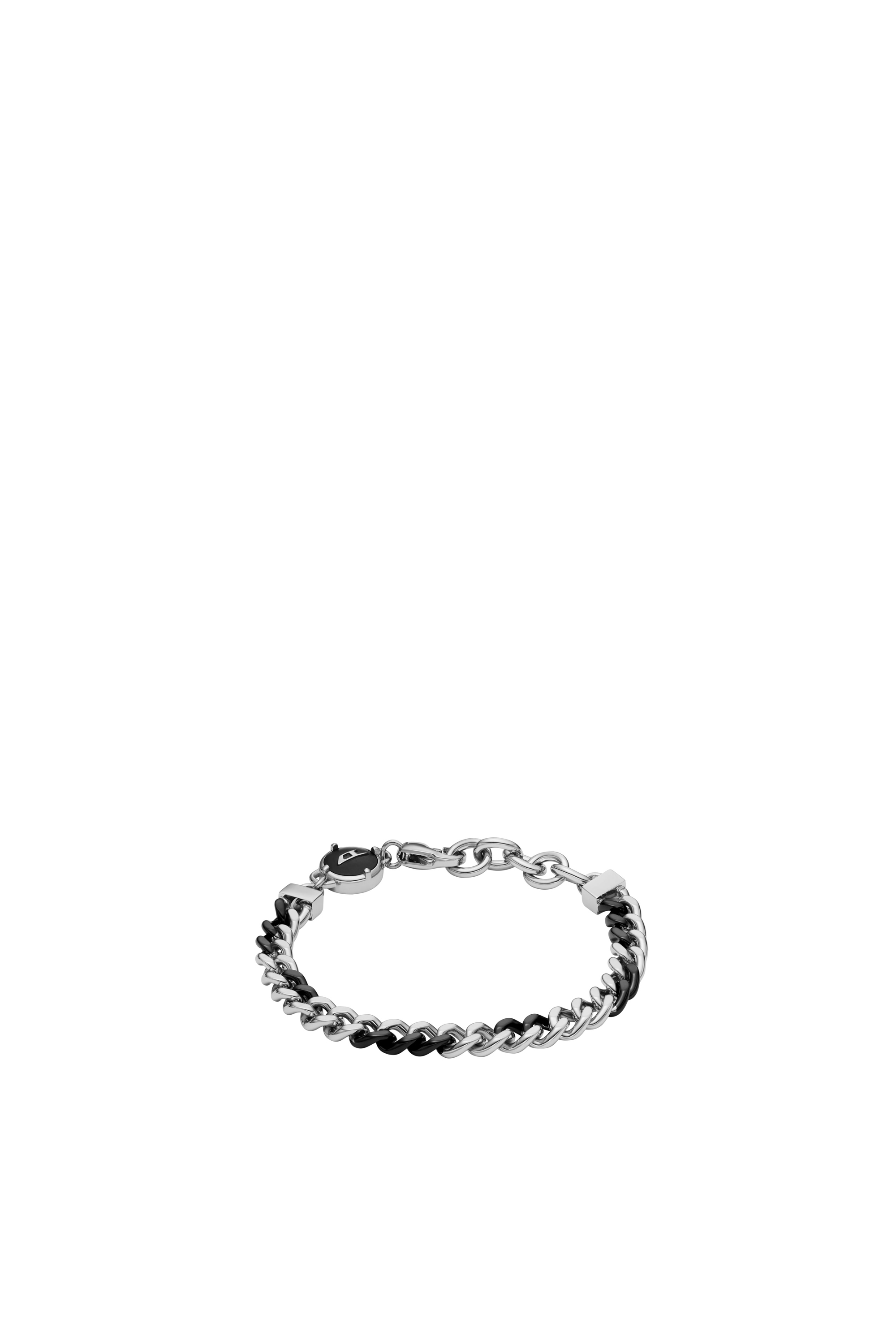 Diesel - Two-Tone stainless steel chain bracelet - Bracelets - Man - Silver