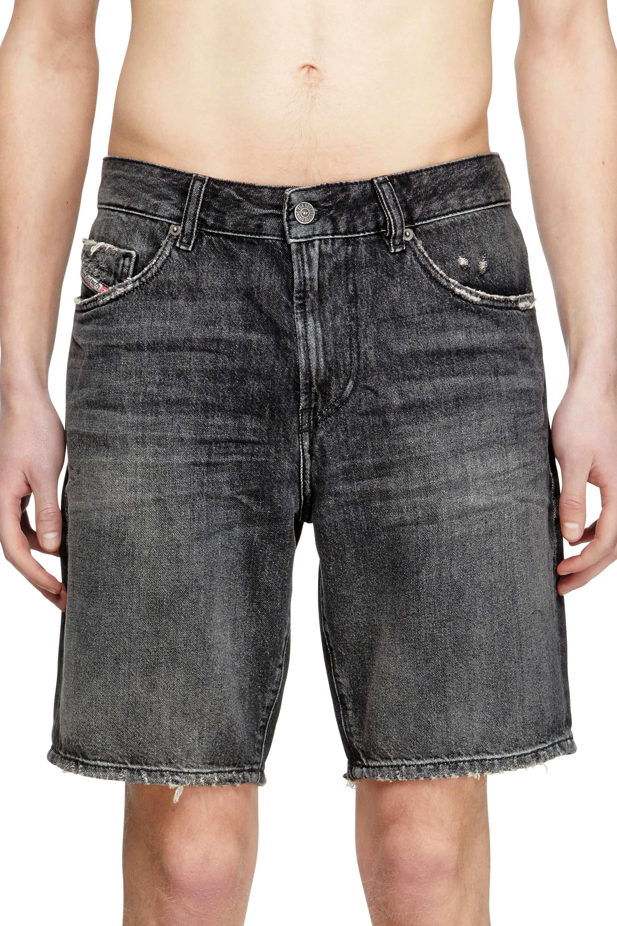 Diesel - D-FIN, Man's Slim denim shorts in Black - 4