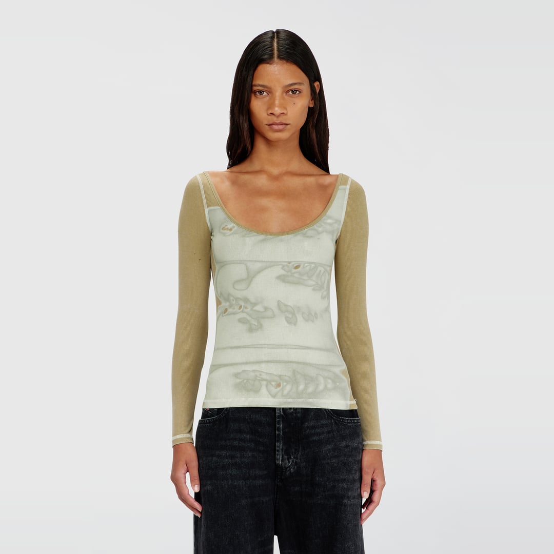 Diesel - Slim fit top with digital print - Tops - Woman - Multicolor