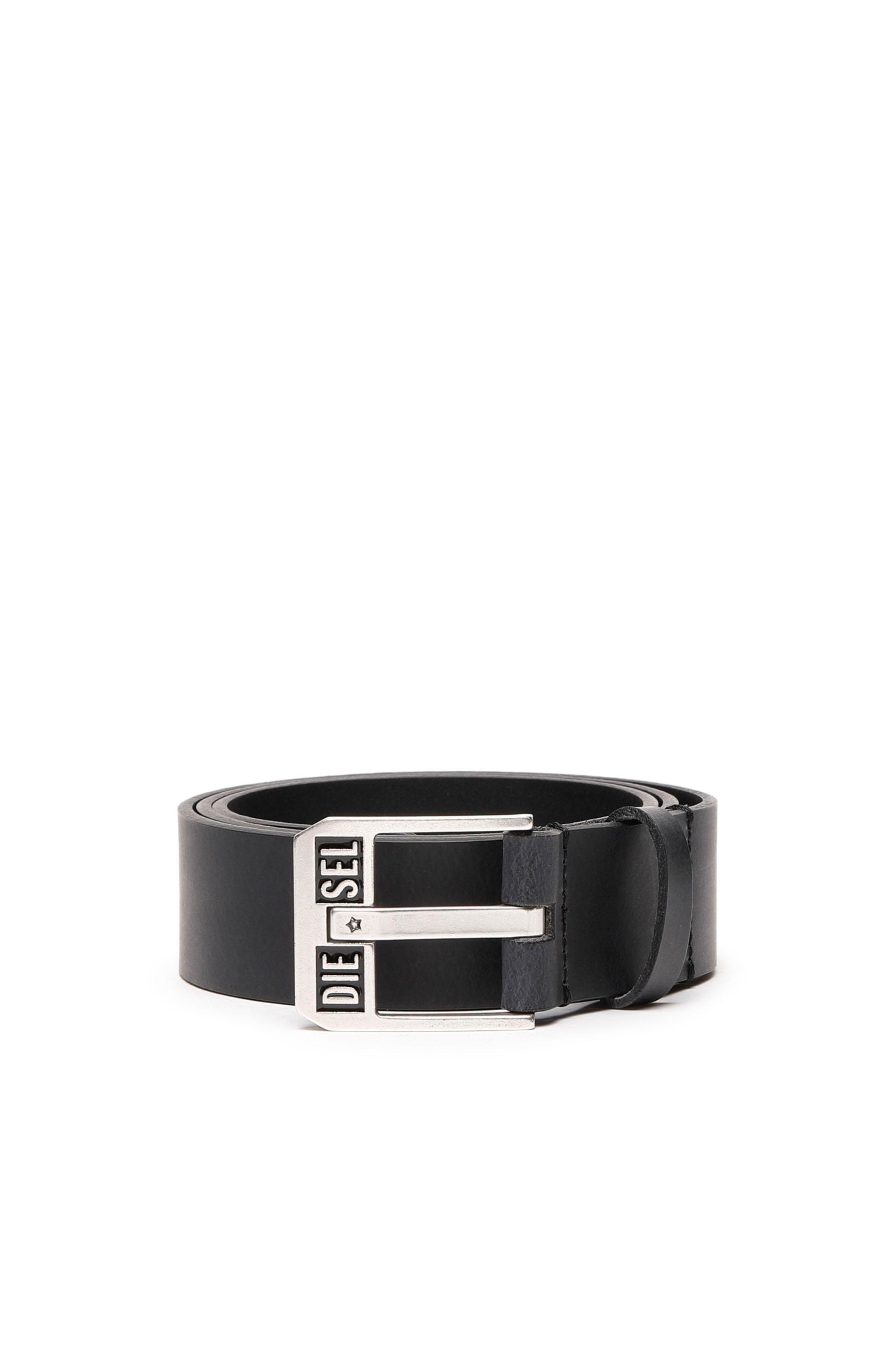 Diesel Men's Blue - 3.9Cm Leather Belt With Star Logo Buckle - Belts - Man Size 80