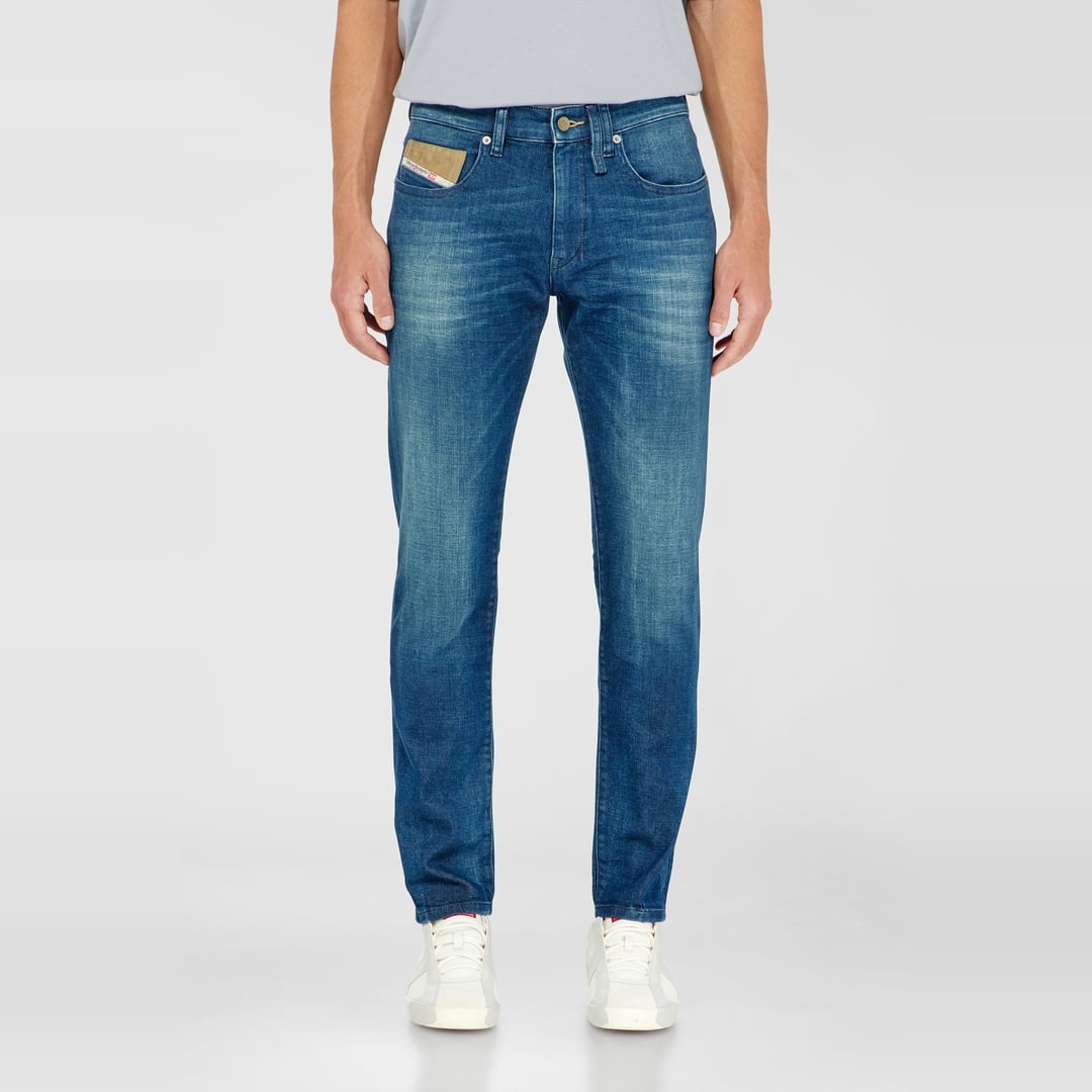 Diesel Slim Jeans Regular Waist 2019 D-Strukt, Medium blue, Zip fly