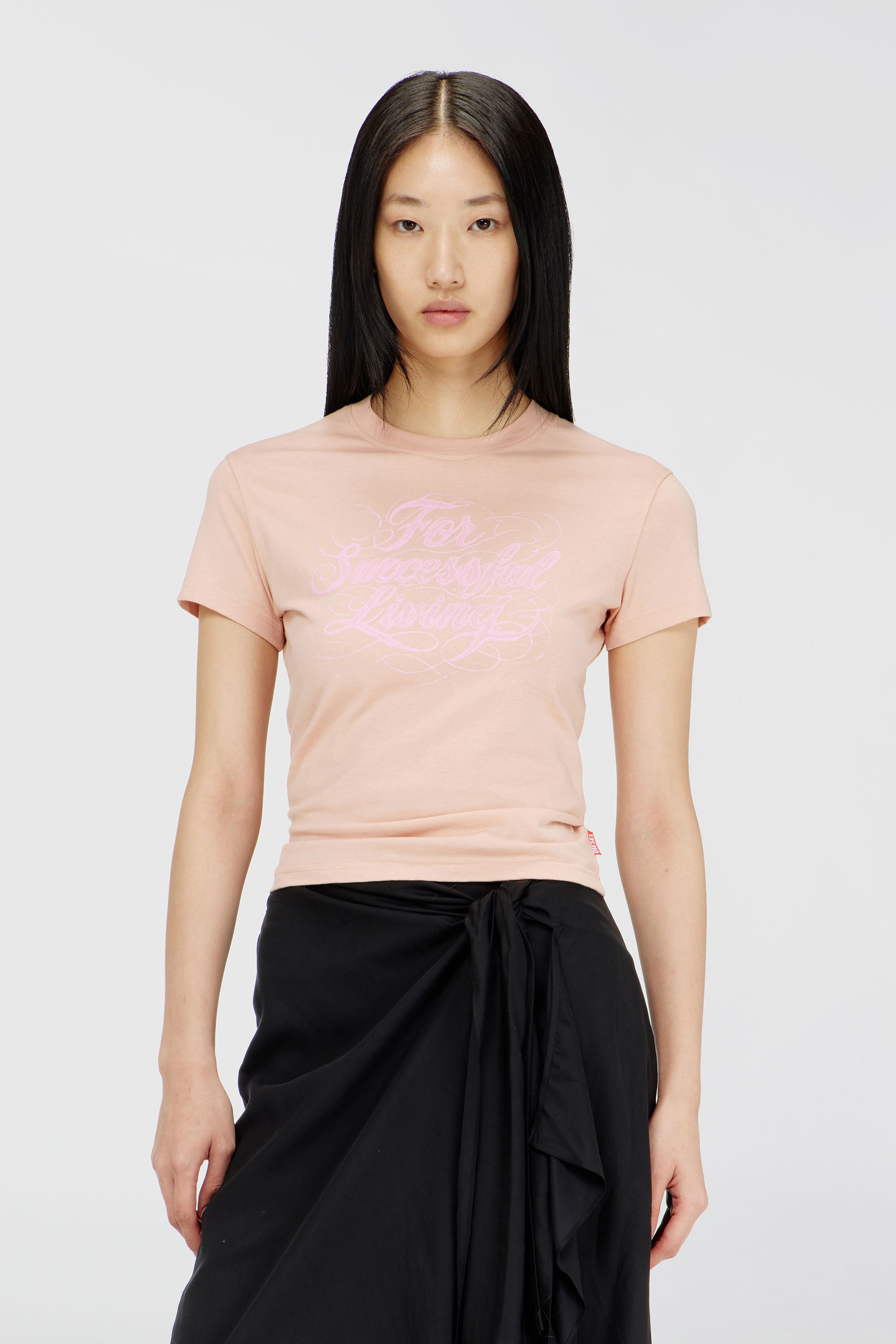 Diesel - T-shirt with logo print - T-Shirts - Woman - Pink
