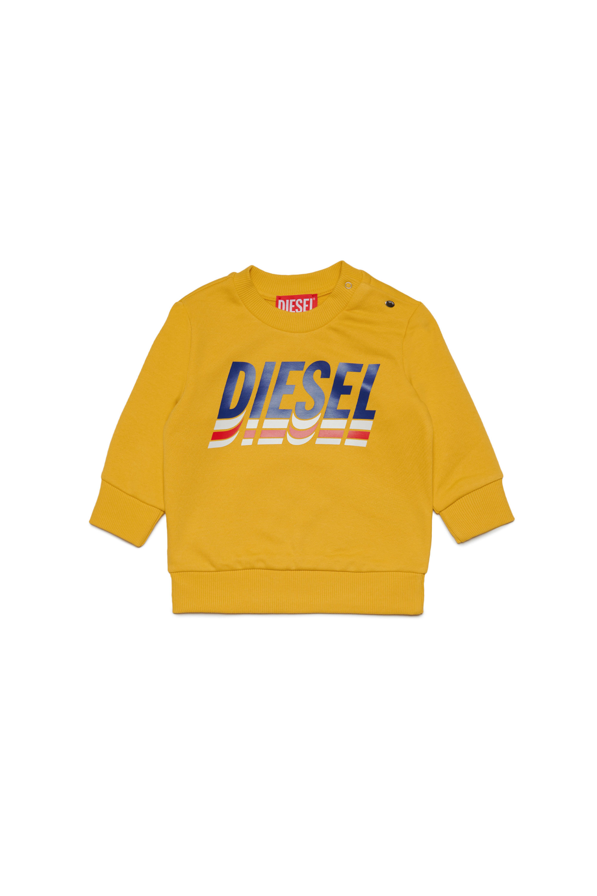 Diesel - Sweatshirt with tri-colour logo - Sweaters - Man - Yellow