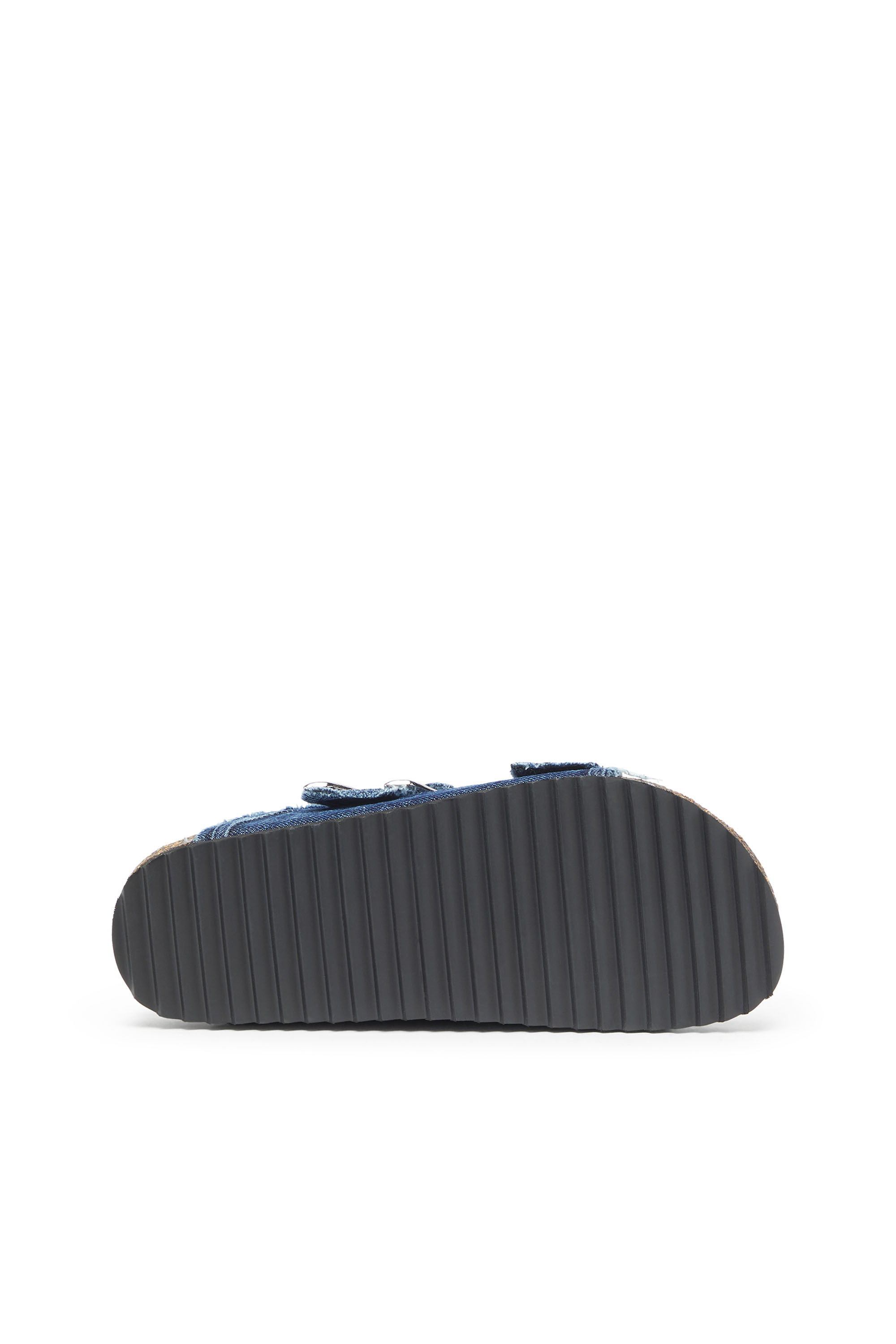 Diesel - D-WOODSTOCK D SANDAL W, Woman's D-Woodstock - Slide with frayed denim straps in Medium blue - 4