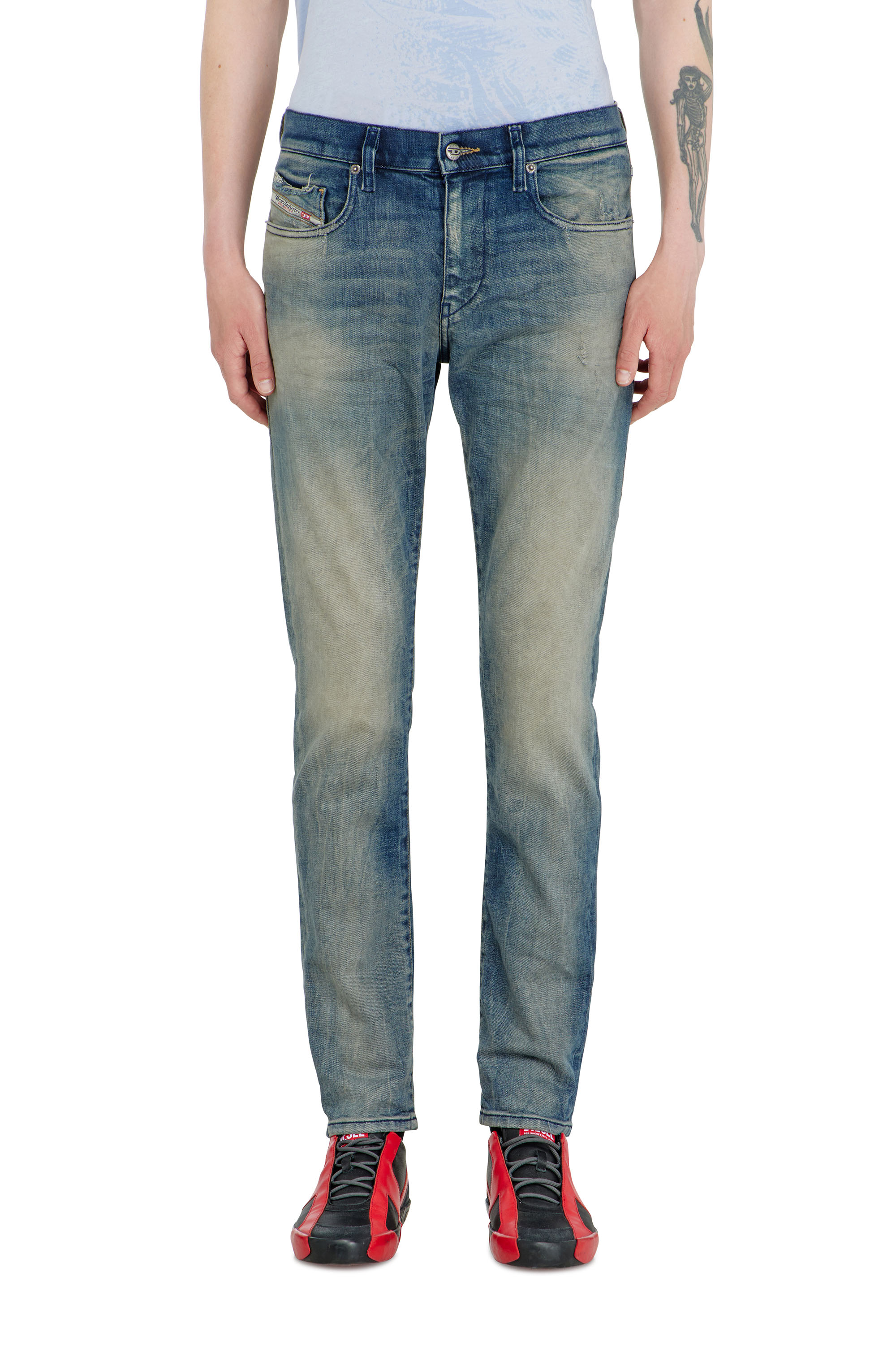 Diesel Slim Jeans Regular Waist 2019 D-Strukt, Medium blue, Zip fly