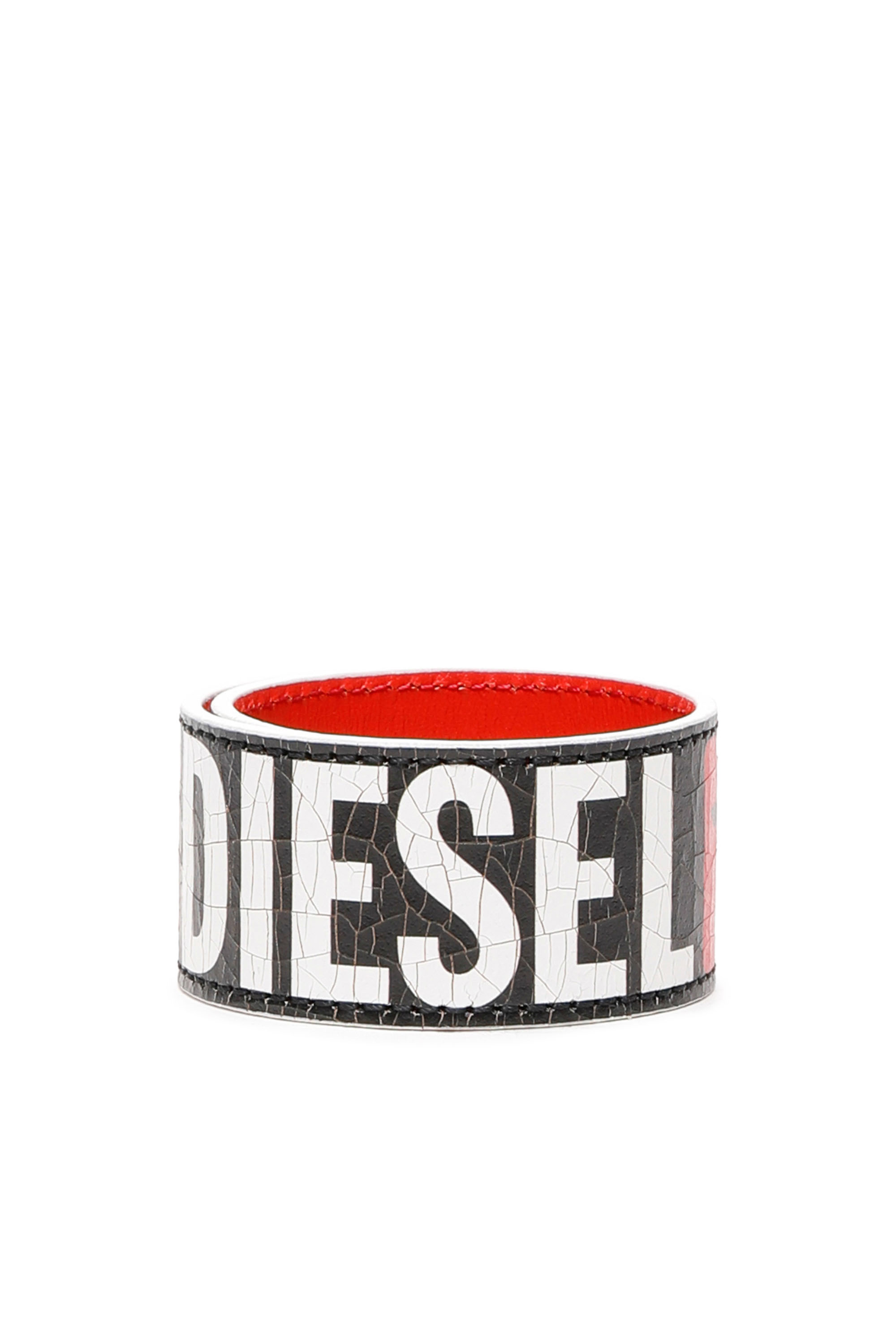 Diesel - Bracciale a fascia in pelle effetto craquelé - Bijoux e Gadget - Uomo - Multicolor