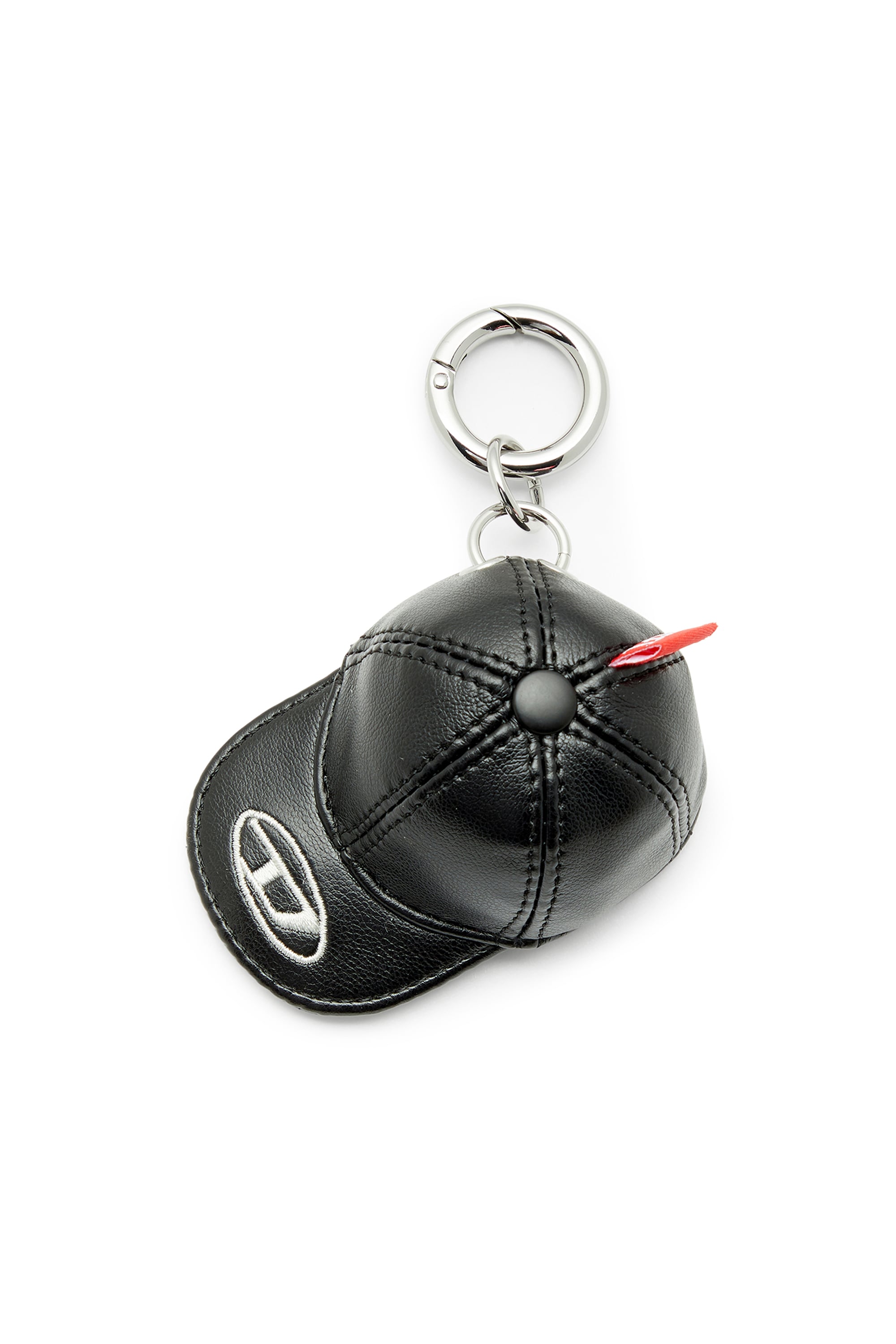 Diesel - Baseball hat charm with Oval D embroidery - Charms and Keyrings - Unisex - Black