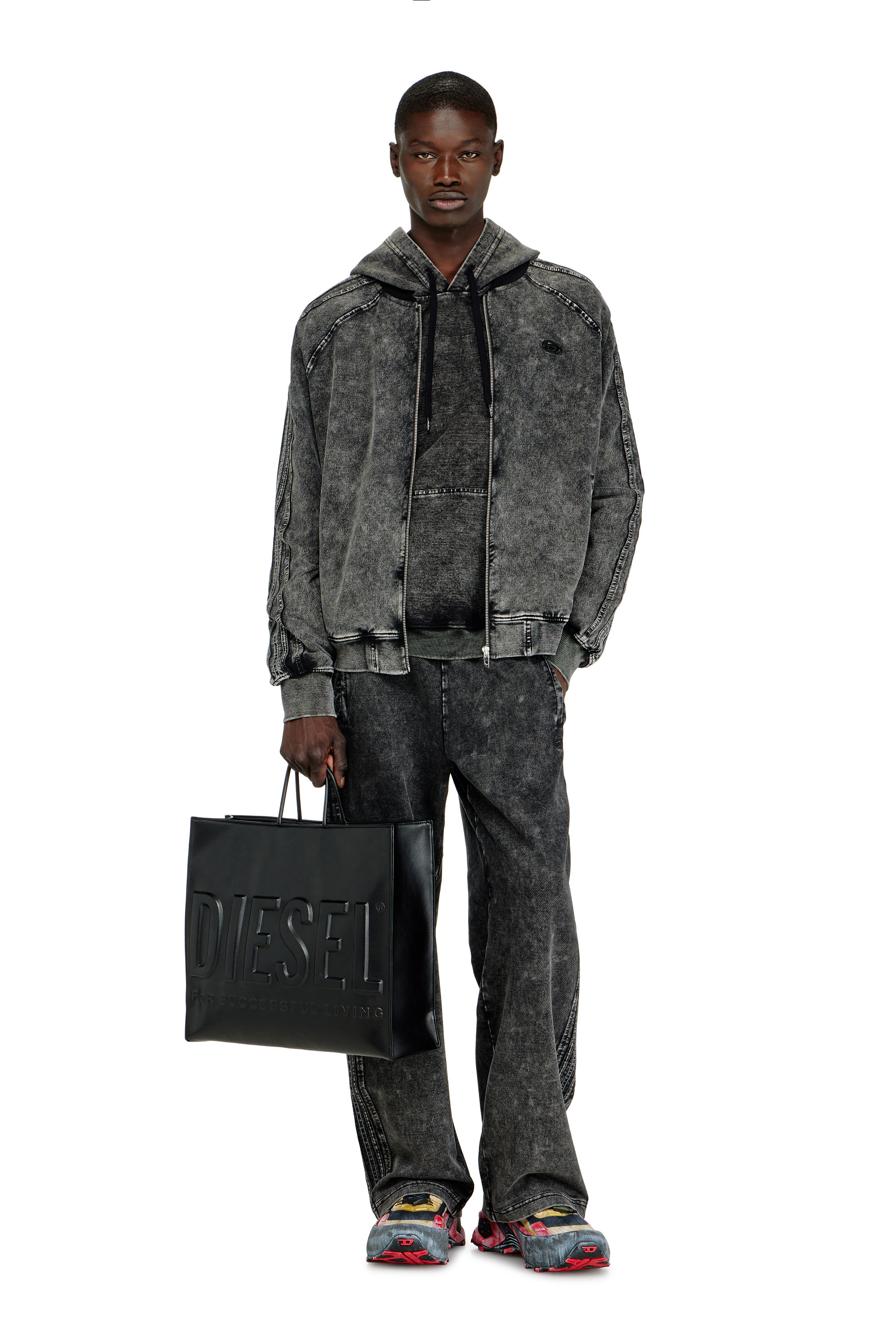 Diesel - DSL 3D SHOPPER EW X, Unisex's Dsl 3D - Shopping bag with embossed logo in Black - 2