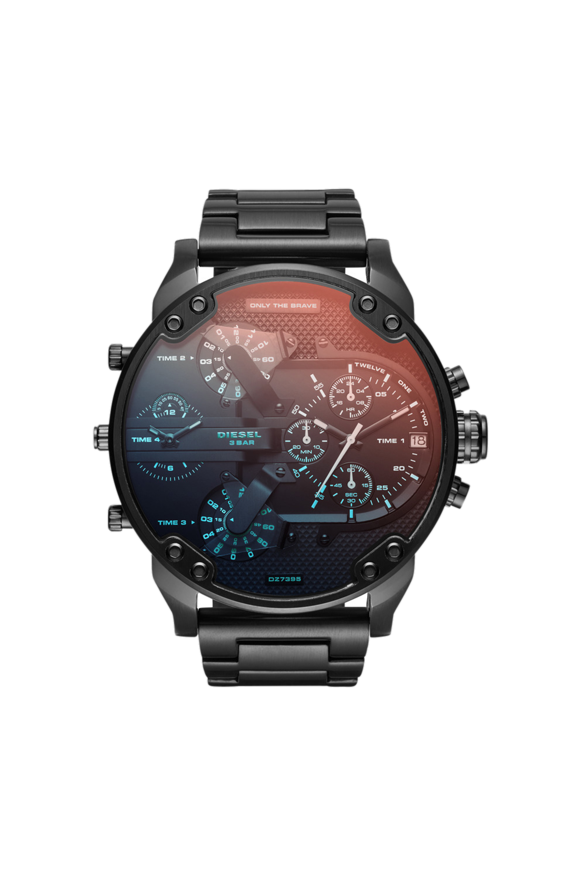 Diesel - Mr. Daddy 2.0 black watch with detailed dial, 57 mm - Timeframes - Man - Black