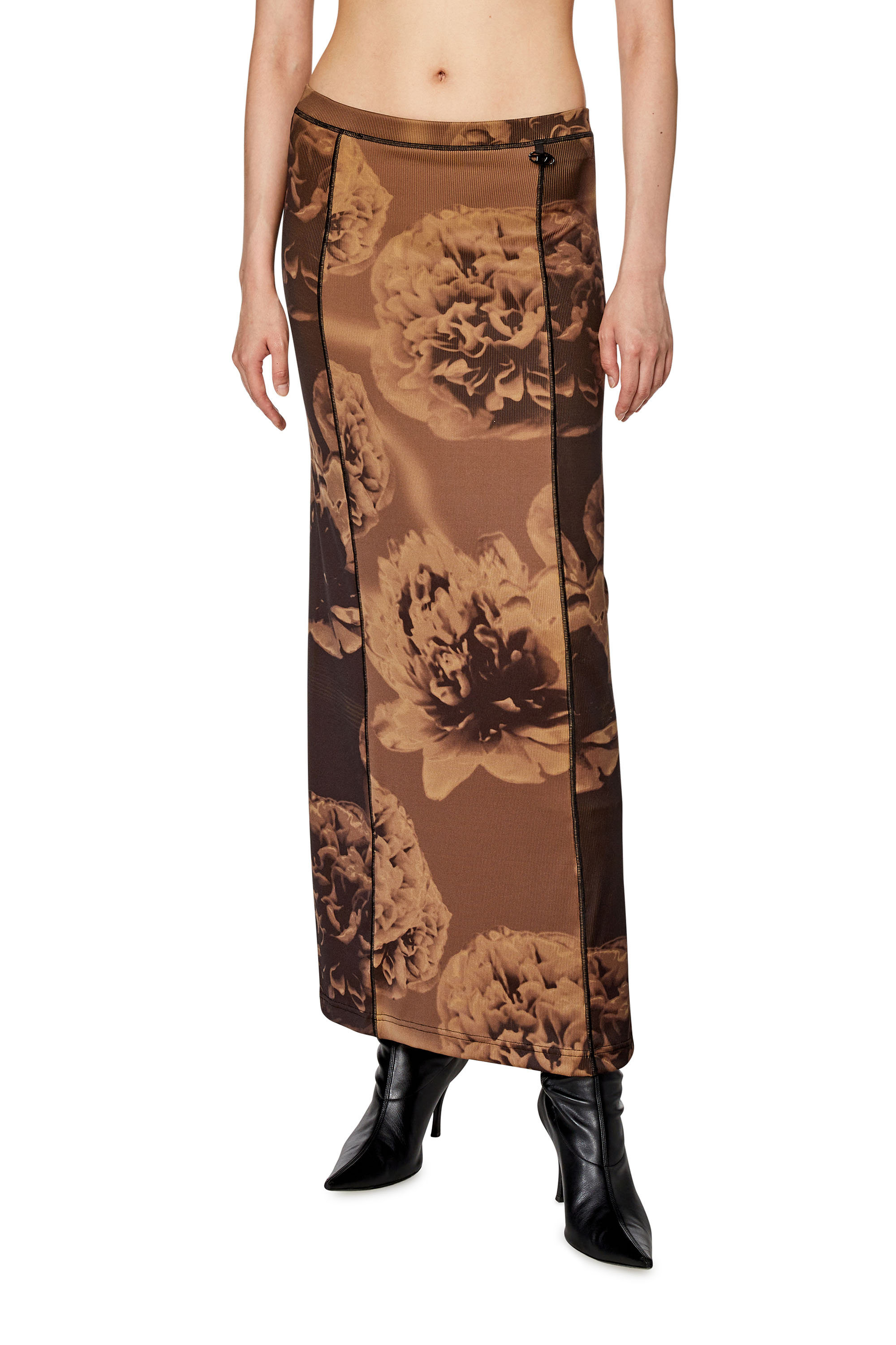 Diesel - Long skirt with flower print - Skirts - Woman - Multicolor