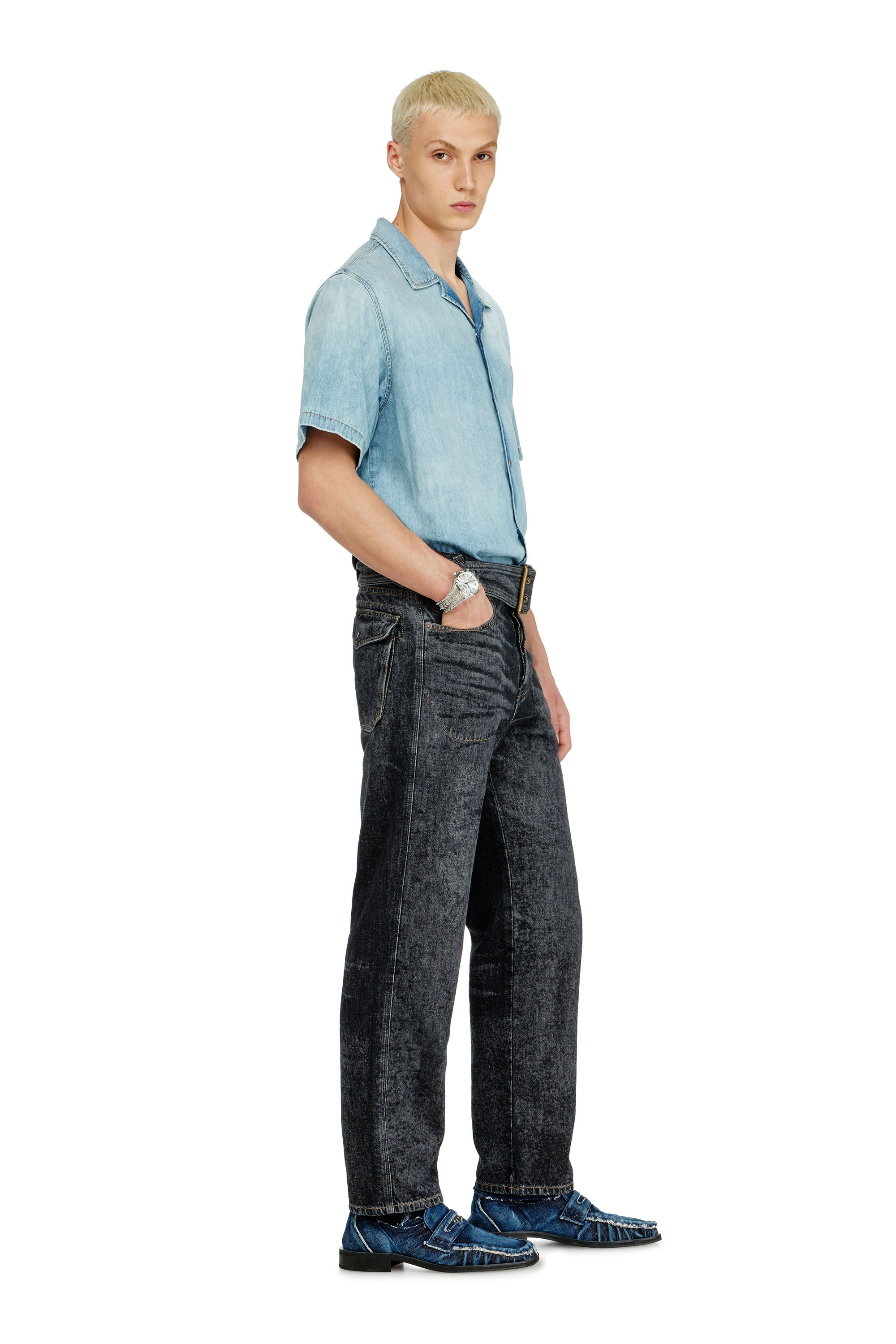 Diesel - Man's Relaxed Jeans D-Marcus 09Q24, Black/Dark grey - 2