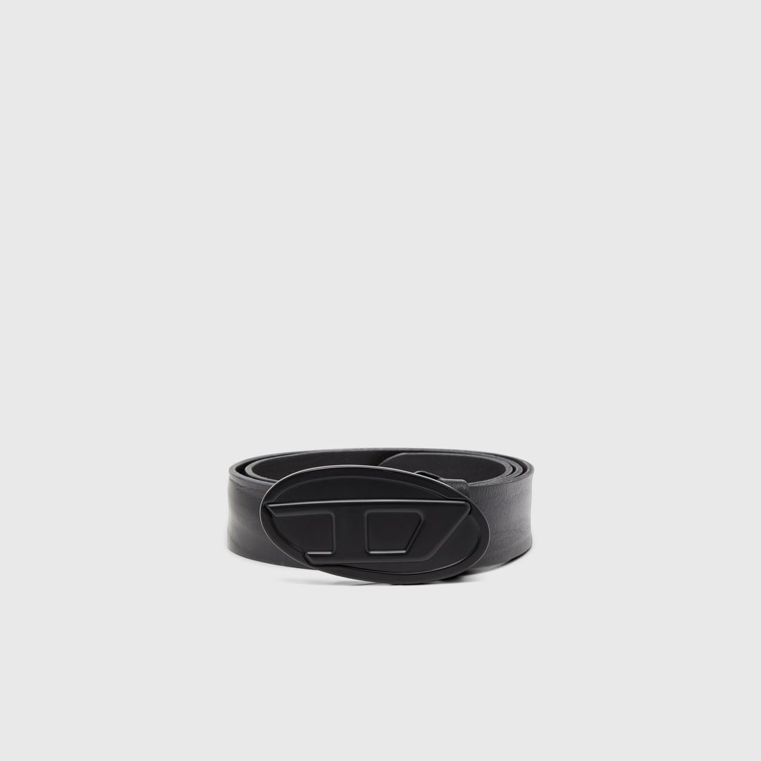 Diesel - 4cm belt in waxed leather - Belts - Man - Black