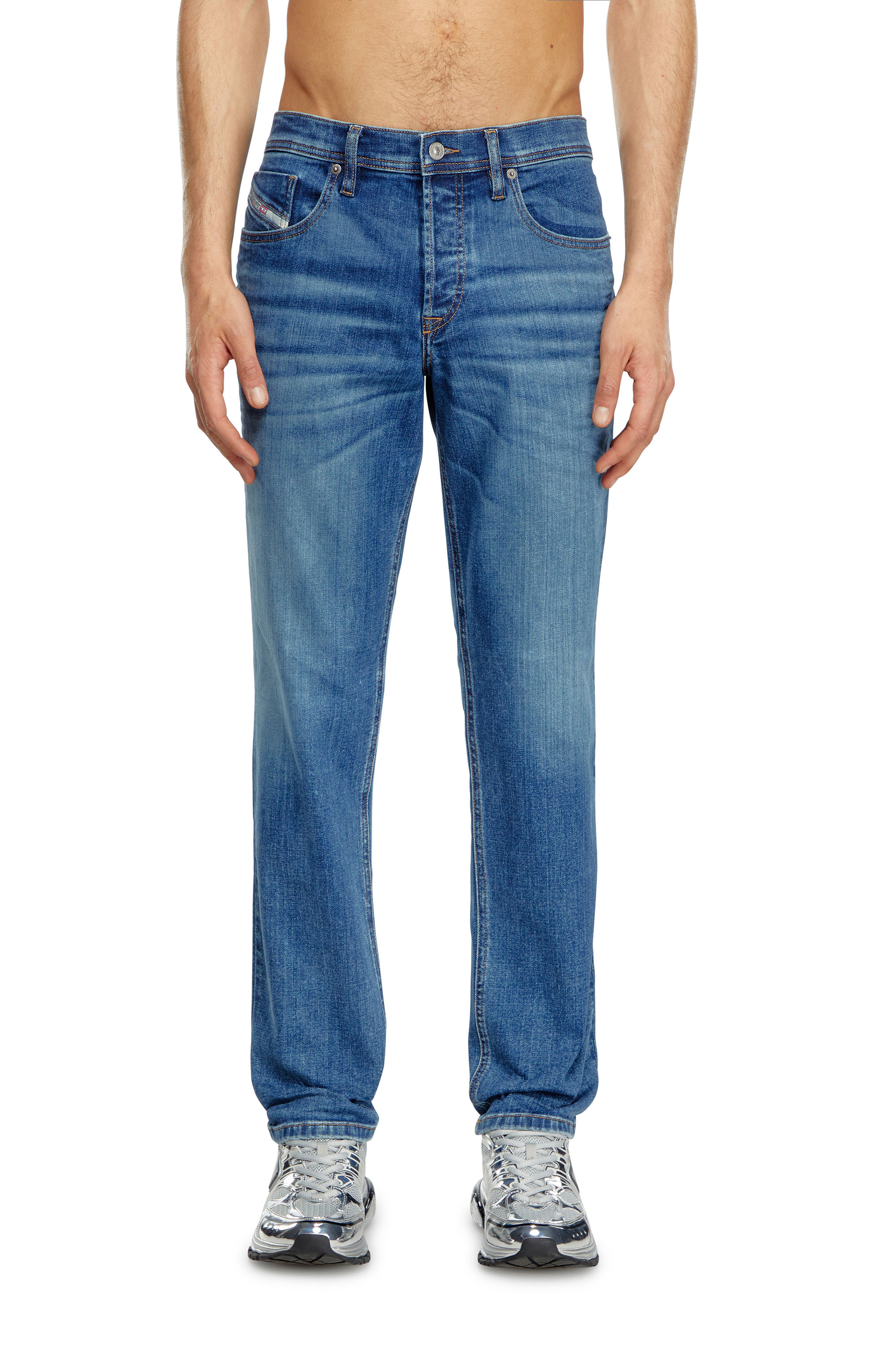 Shop Diesel Tapered Jeans In Blu