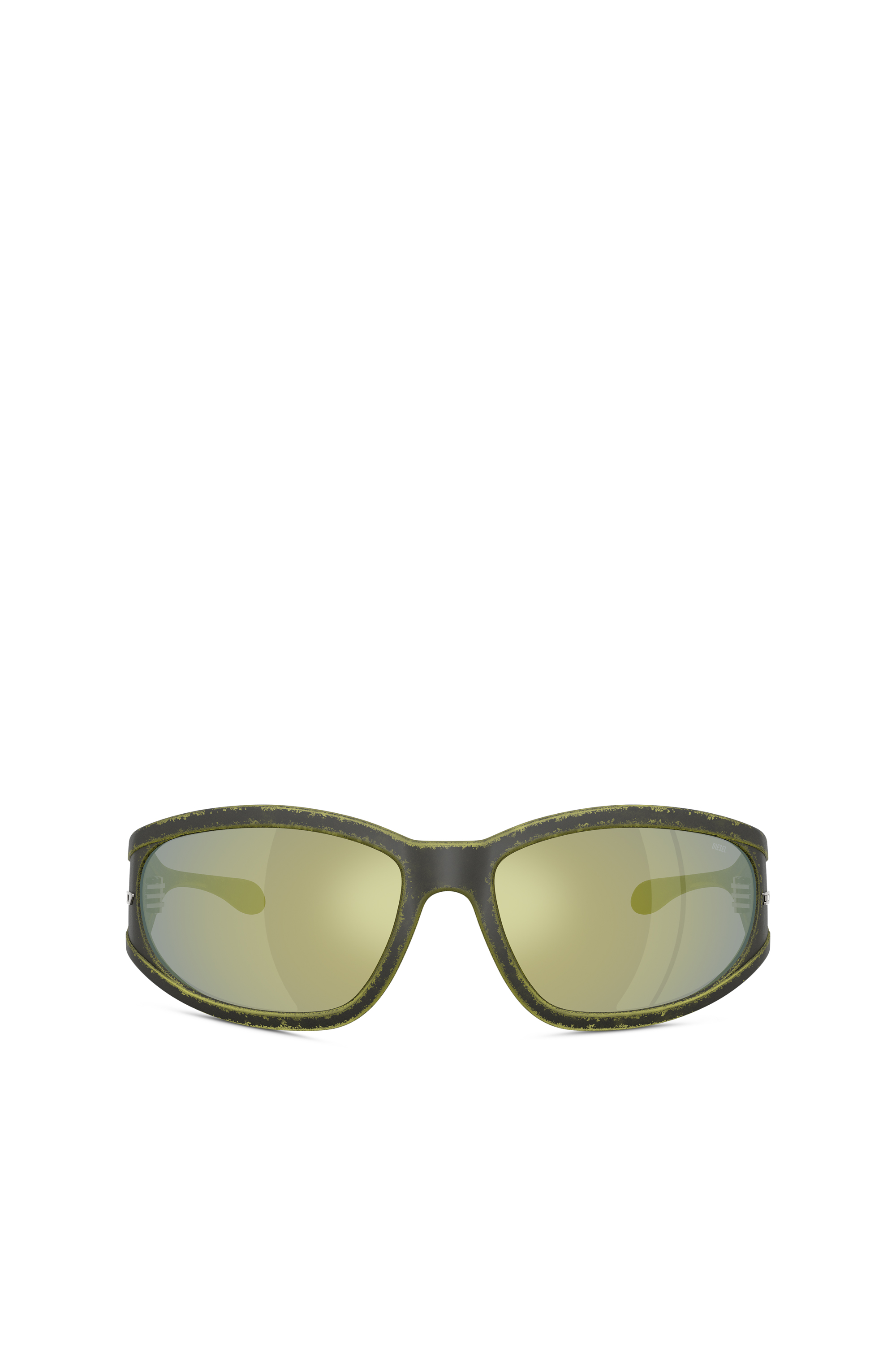 Shop Diesel Occhiale In Acetato Con Forma Rettangolare In Green