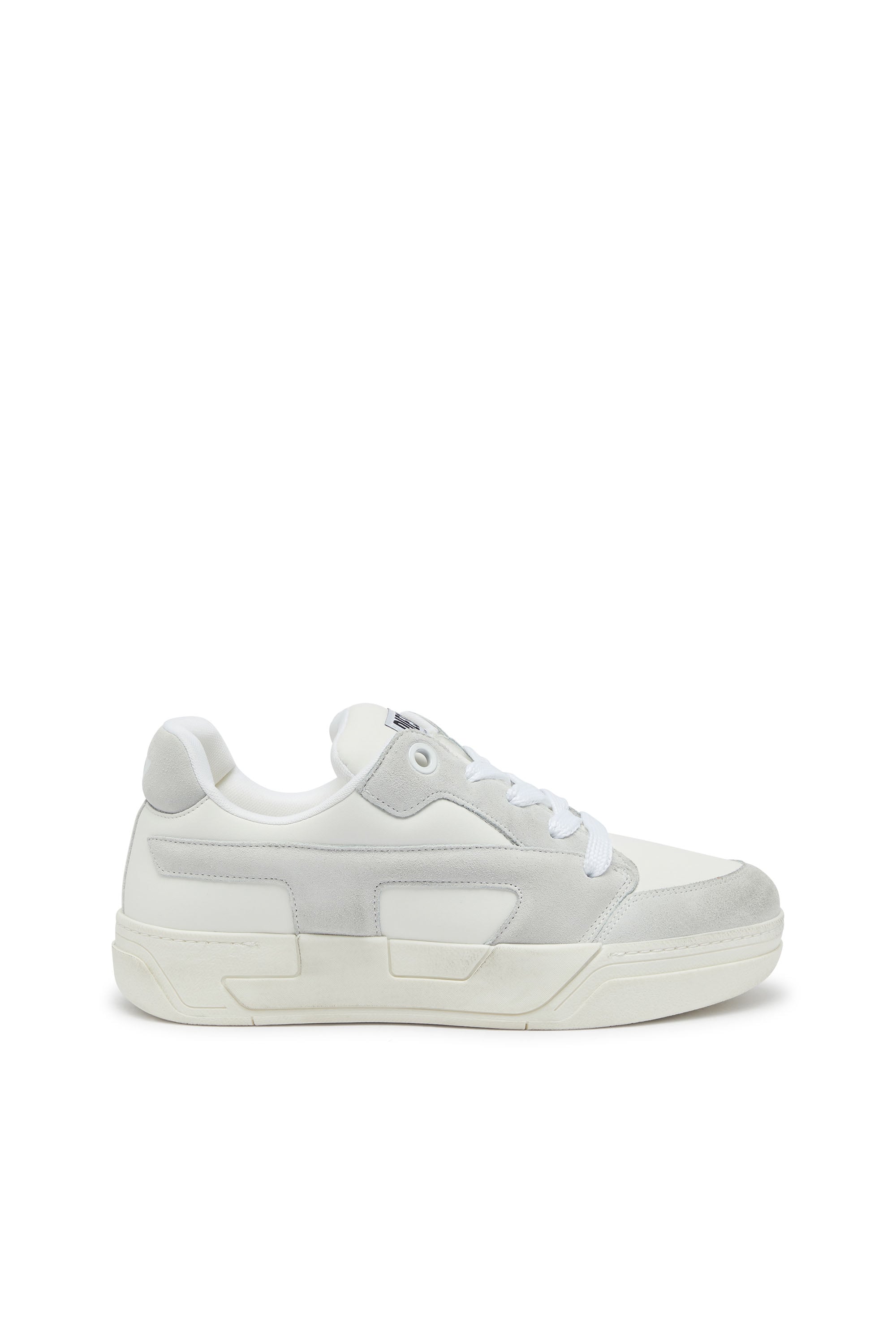 Diesel - S-D-Ollie - Distressed sneakers in leather and suede - Sneakers - Man - White