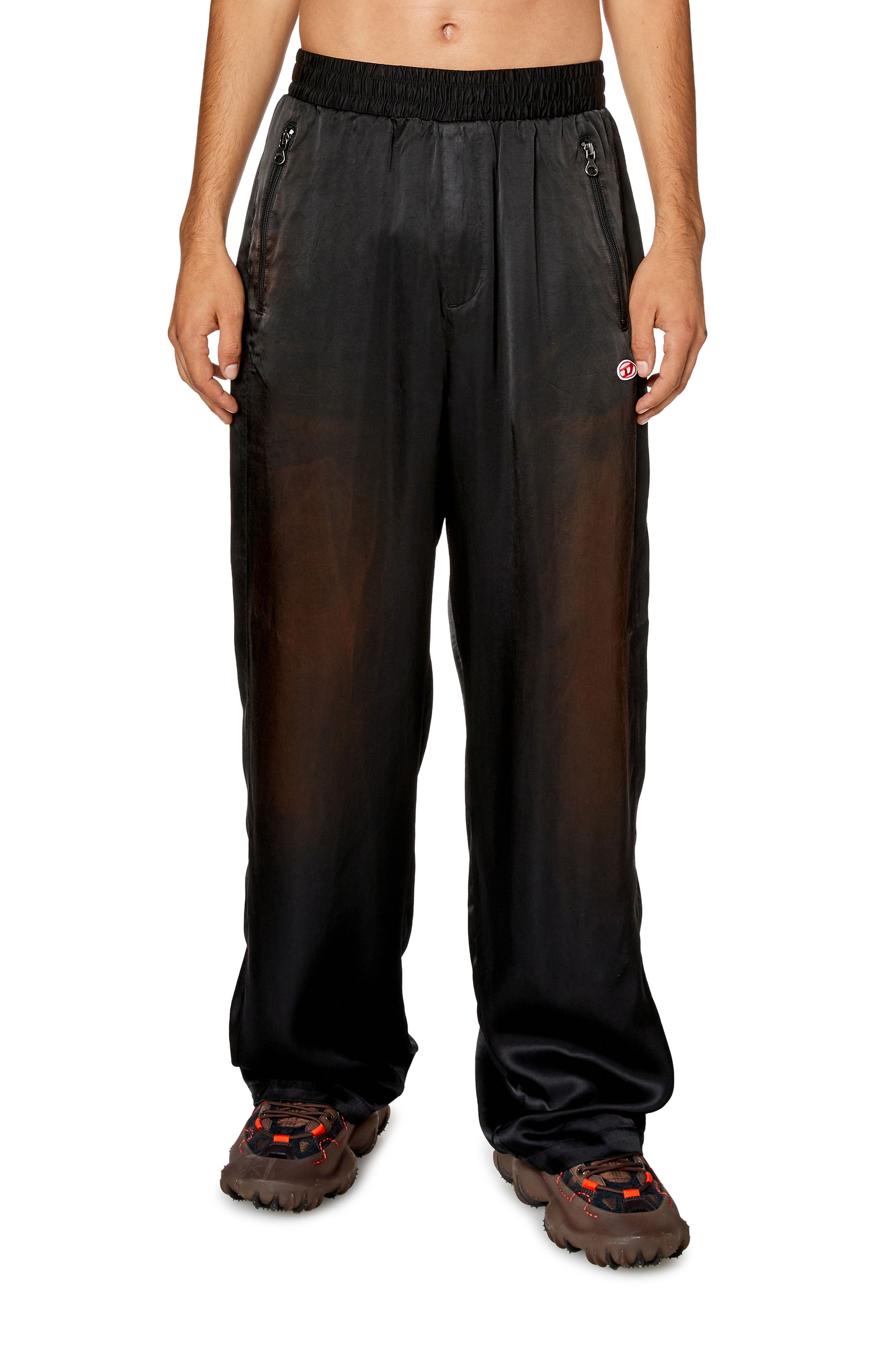 Diesel - Pantalon en satin solarisé - Pantalons - Homme - Noir
