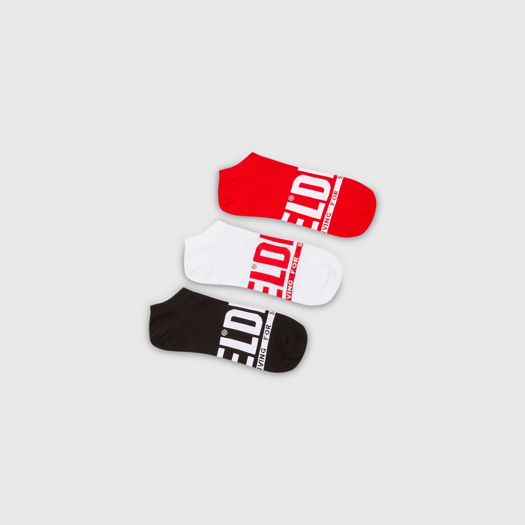 Diesel - Three-pack low-cut logo socks - Socks - Man - Multicolor