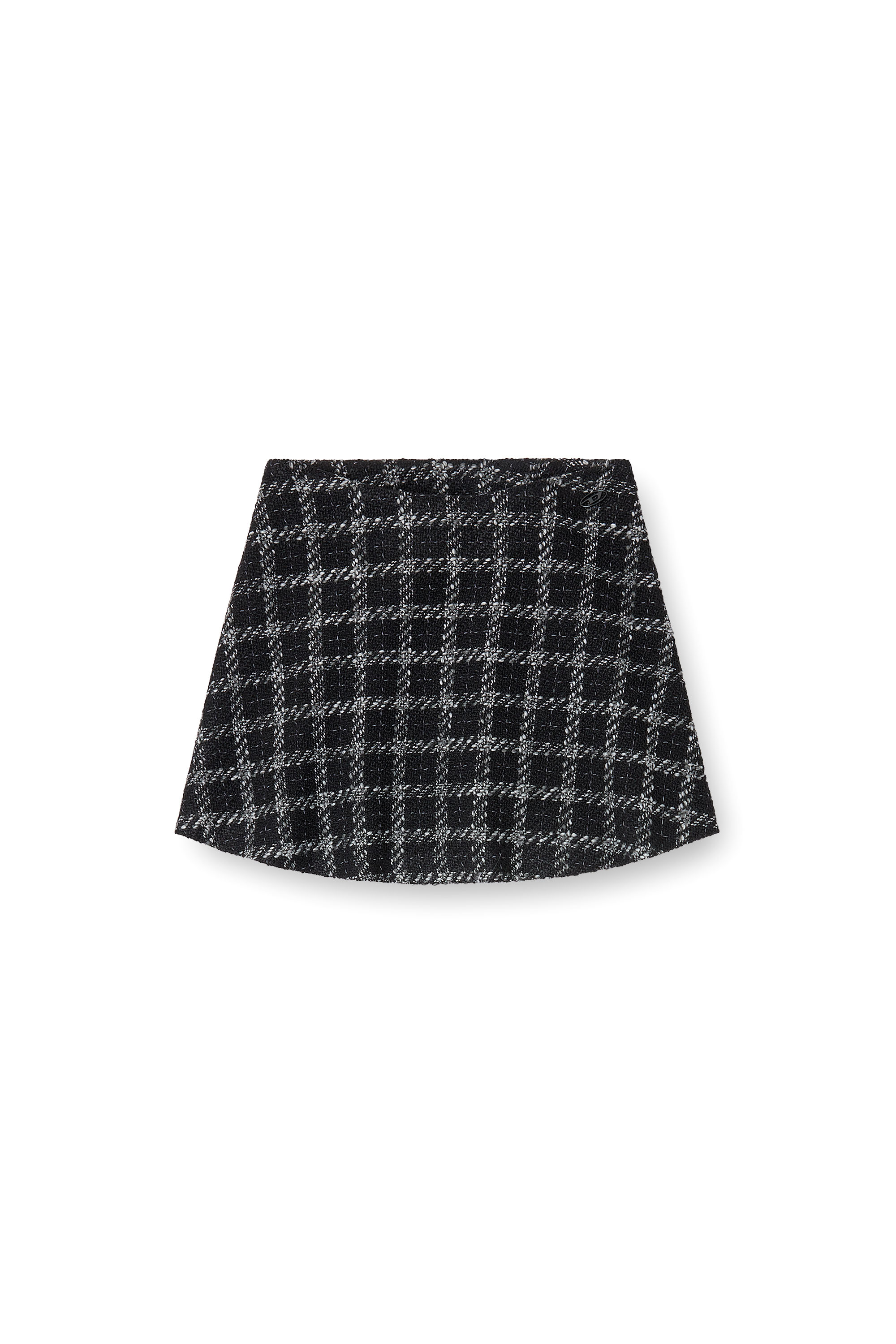 Diesel - O-GRACY, Woman's Bouclé skirt with checked pattern in Black/White - 3