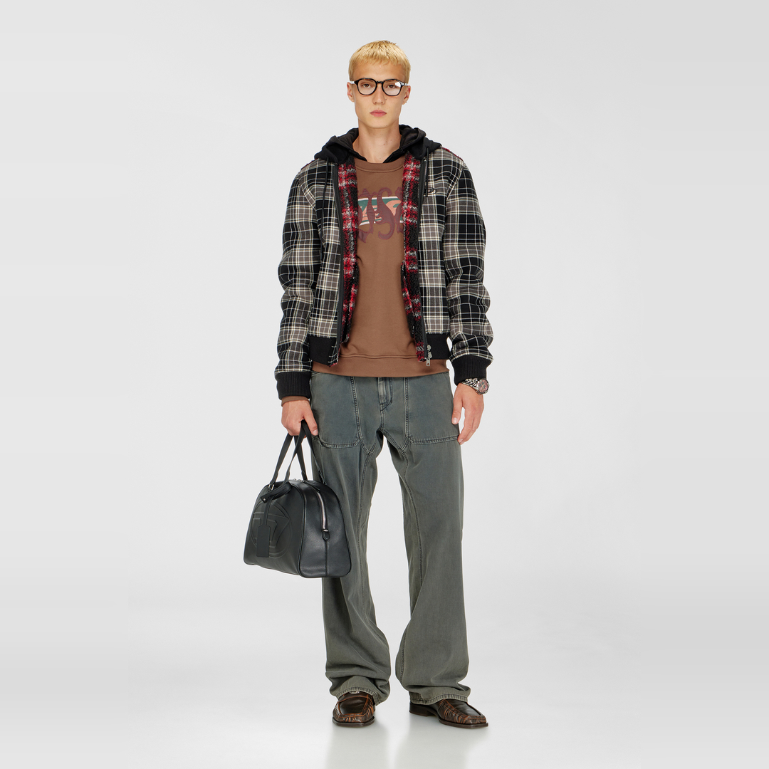 Diesel - Sweatshirt avec imprimés graphiques et patchs - Pull Cotton - Homme - Marron