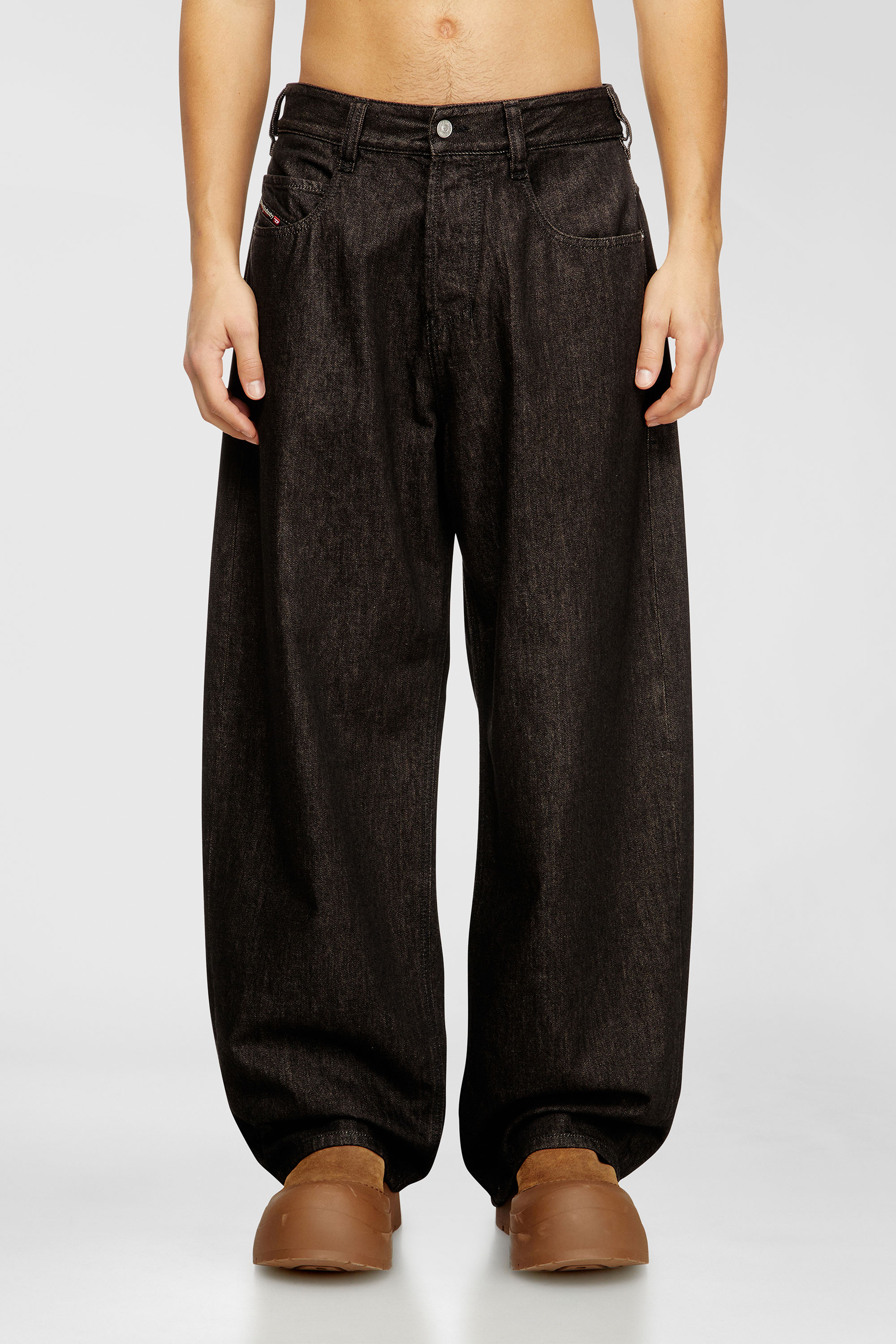 Diesel Relaxed Jeans Regular Waist 1997 D-Enim-M, Black/Dark grey, Button fly