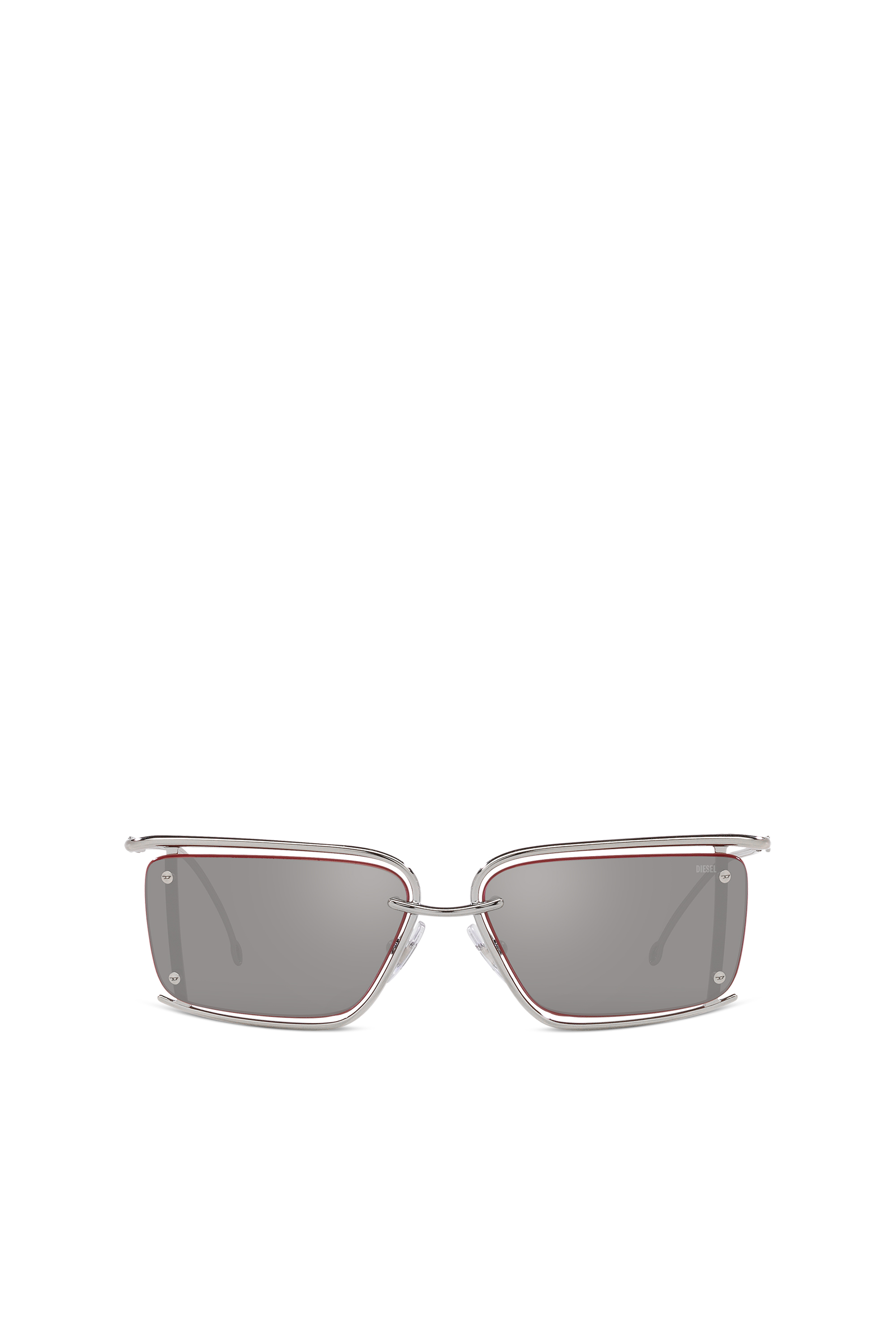Diesel Unisex Silver - Rectangle Sunglasses - Sunglasses Uni