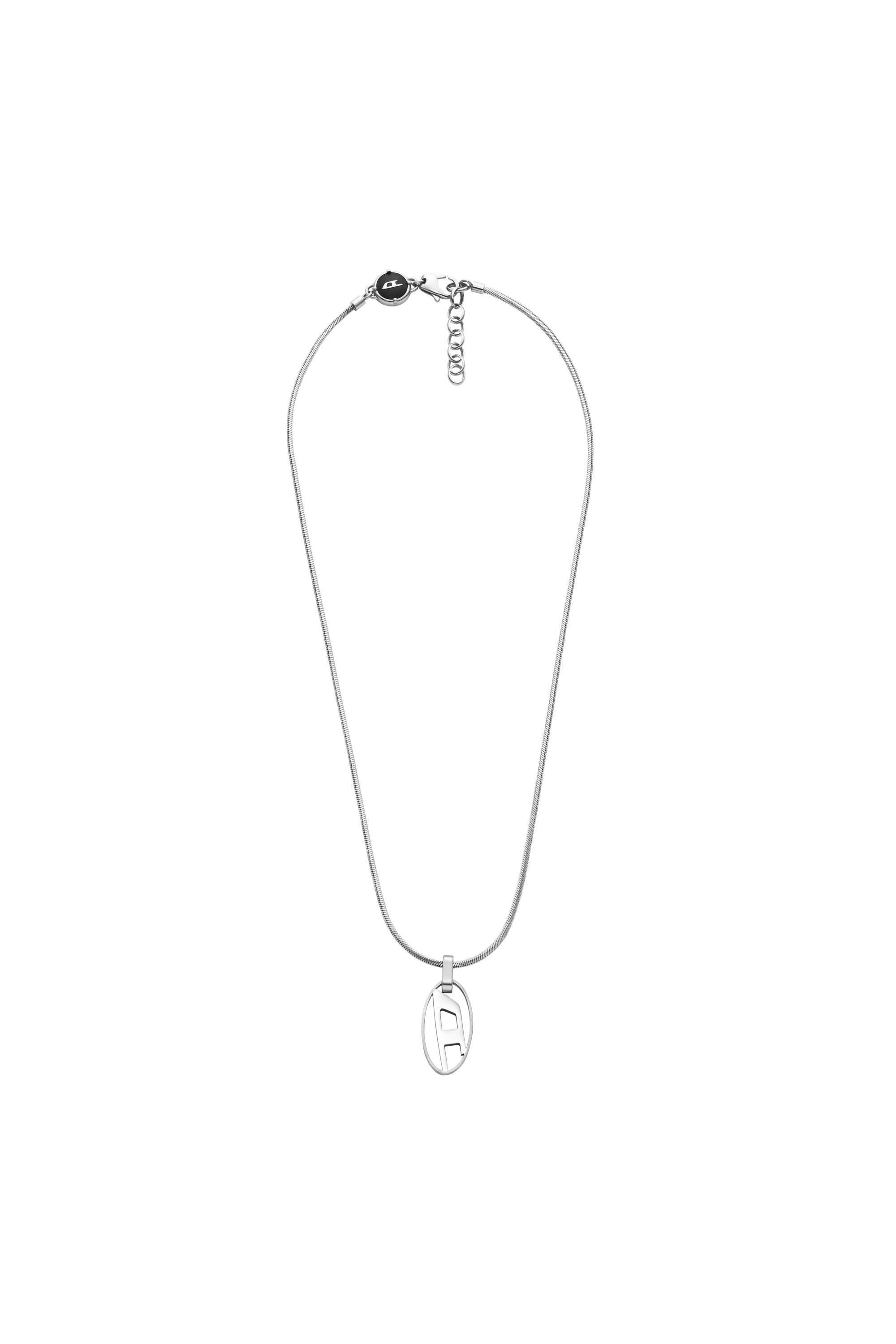 Diesel Unisex Silver - Stainless Steel Pendant Necklace - Necklaces Uni