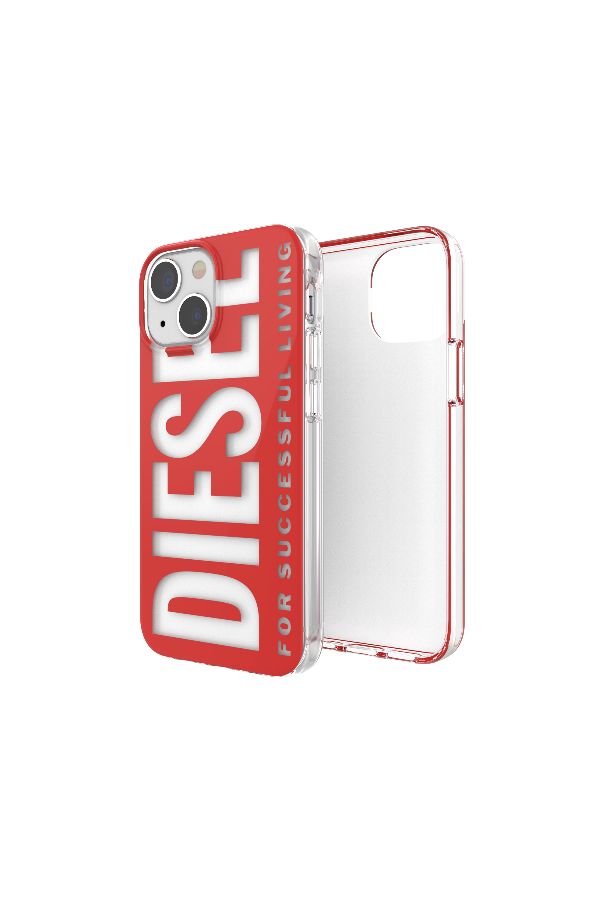 Diesel - Cover translucida in TPU per iPhone 13 mini - Cover - Unisex - Rosso