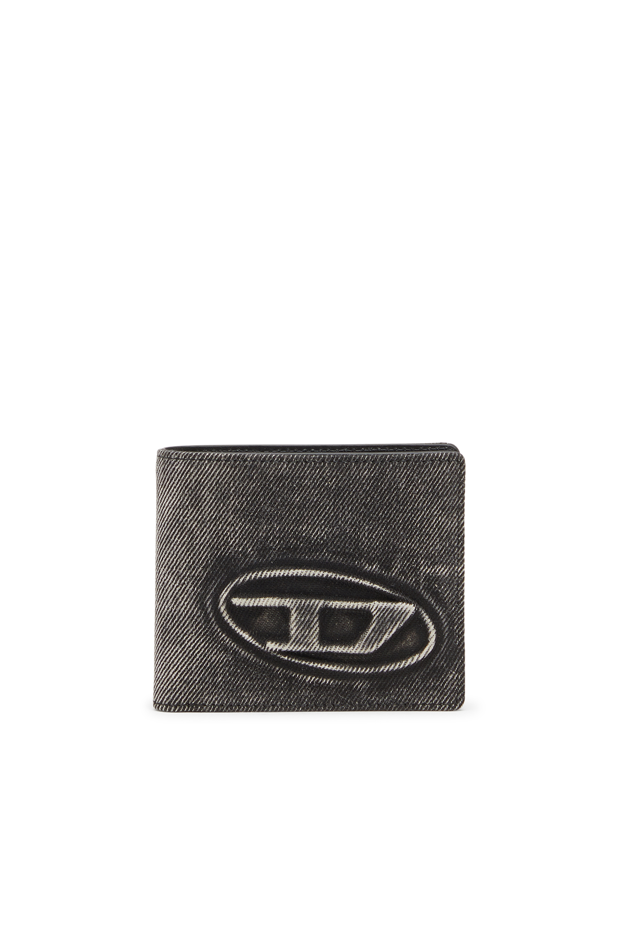 Diesel - 1DR BI FOLD COIN S 3D, Unisex's Wallet in washed denim in Dark grey - 1